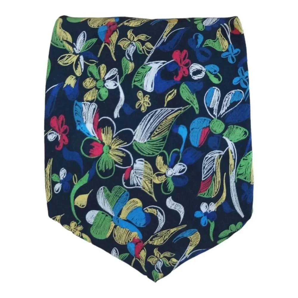 RARE ITALO FERRETTI COLLEZIONE ARTE Black Art Silk Tie HM ITALY 60”/ 4" EC - Picture 1 of 6